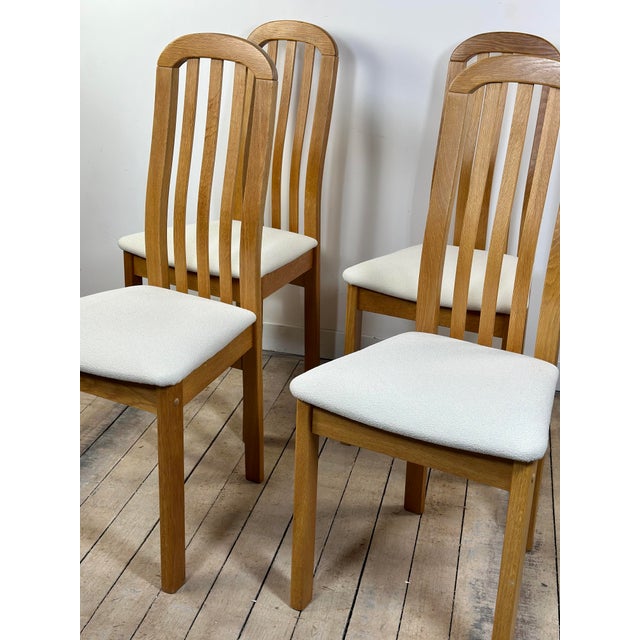 1980s Vintage Chairs in Elm and Findahls Fabric, Denmark, 1980s, Set of 4 For Sale - Image 5 of 14