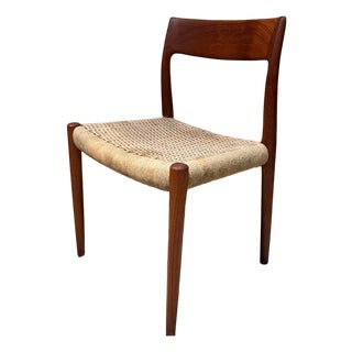 Vintage Model 77 Teak Side Chair Niels Otto Møller Mid Century Danish Modern For Sale
