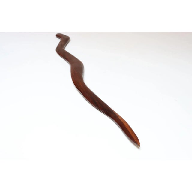 1940s American Folk Art Hand-Carved Rosewood Snake For Sale - Image 5 of 12