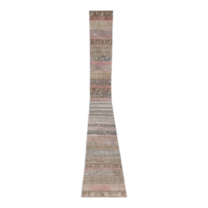 Vintage Turkish Patchwork Runner With Eclectic Mediterranean Style-Long Runner 2'5'' X 32'7''