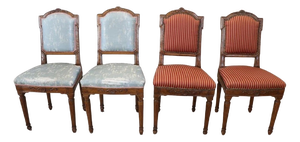 Dining Chairs in Walnut, 18th Century, Set of 4