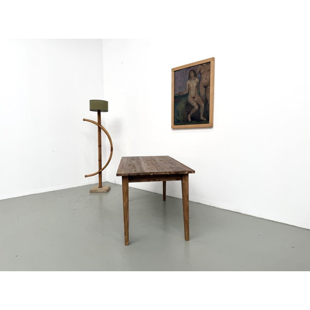 Small Vintage Farmhouse Table with Tapered Legs in Pine, 2010s For Sale - Image 13 of 15