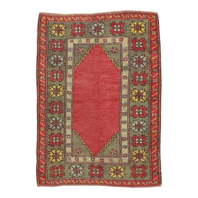Galerie Shabab Collection Early 20th Century Turkish Oushak Throw Rug For Sale