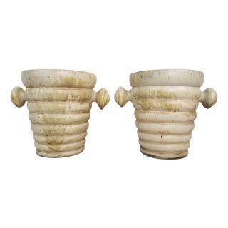 Stoneware Flower Pot from Puisaye, 1950s, Set of 2 For Sale