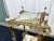 Brass Mid 20th Century Art Nouveau Two-Tier Onyx and Brass Planter Stand For Sale - Image 8 of 12