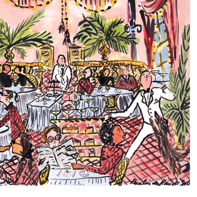 Contemporary Palms Luncheon Print by Pauline De Roussy De Sales For Sale - Image 3 of 3