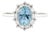 1.38ct Aquamarine & Diamond Vintage Statement Ring in 14k White Gold Size 5.5 For Sale