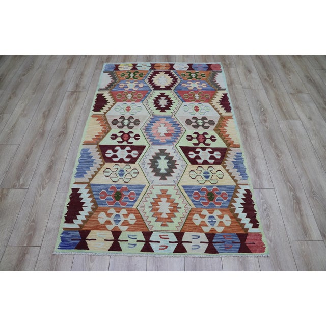 1990s Scandinavian Cream Hand Knotted Kilim For Sale - Image 9 of 9