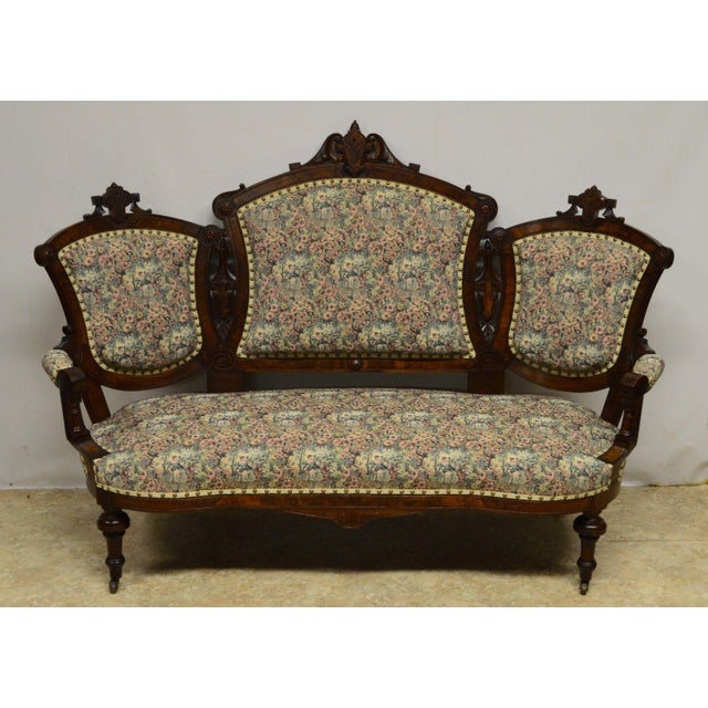 Antique 1800's Victorian Renaissance Walnut Parlor Furniture Set of 3 Chairish