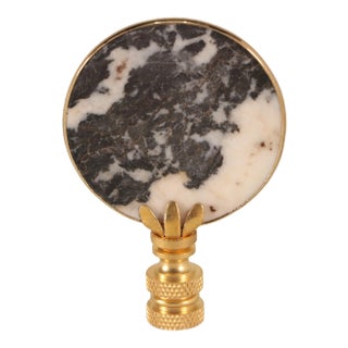 Gilded Panda Marble Lamp Finial For Sale