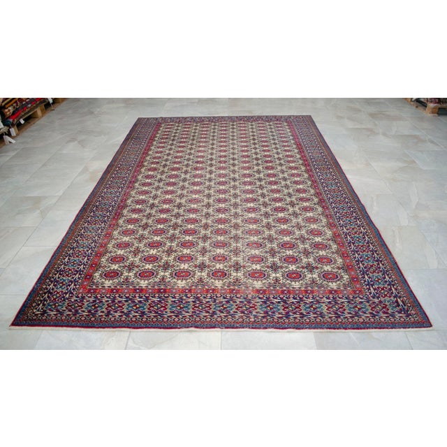 Vintage Turkish Rug Hand-Knotted Wool Boho Chic Rug, - 6'4"x 9'9" For Sale - Image 14 of 15