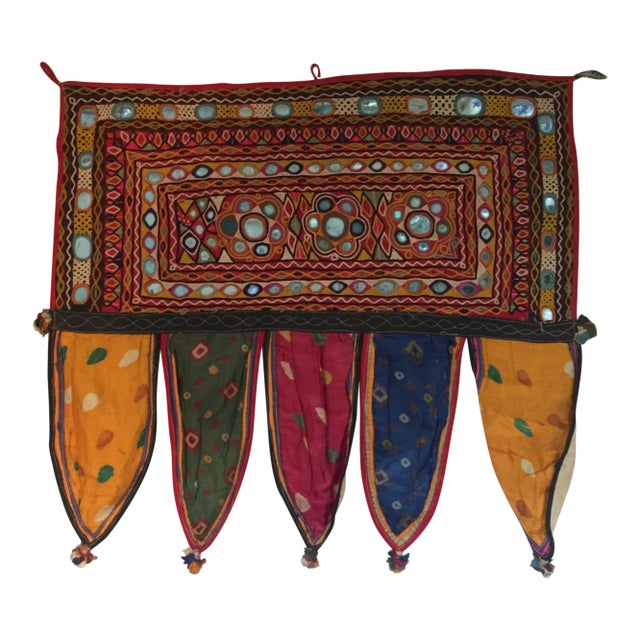 Indian Embroidered Mirror Valance For Sale