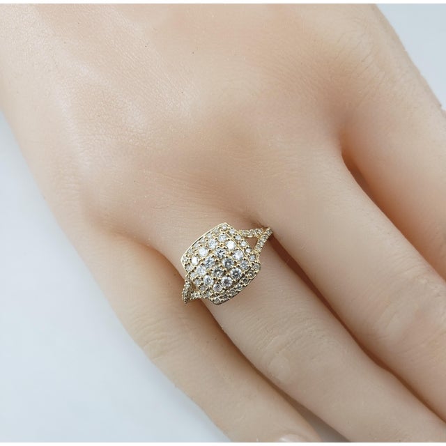 Late 20th Century Effy 14 Karat Yellow Gold Diamond Pave Classica Ring, Size 7 For Sale - Image 9 of 9