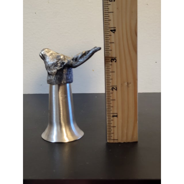 1990s Jägermeister Deer Head Shot Glass Stainless Steel For Sale - Image 10 of 11