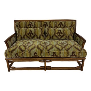 Bernhardt Hibriten Loveseat, Lee Jofa Printed Velvet For Sale