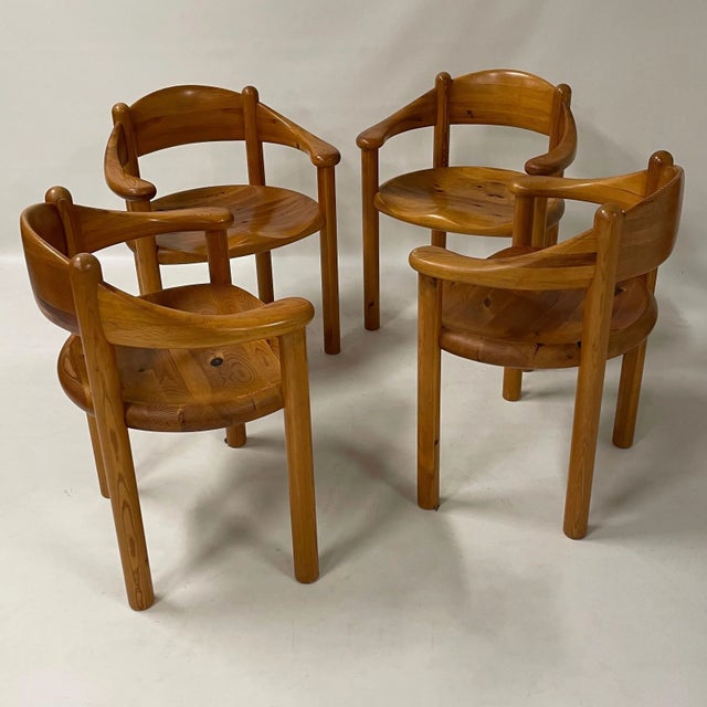 Set of 4 Armchairs designed by Danish architect Rainer Daumiller for Hirtshals Sawmill, Denmark, 1970s. These organic...