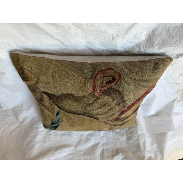 16th Century Brussels 16th Century Figural Tapestry Accent Pillow For Sale - Image 5 of 7