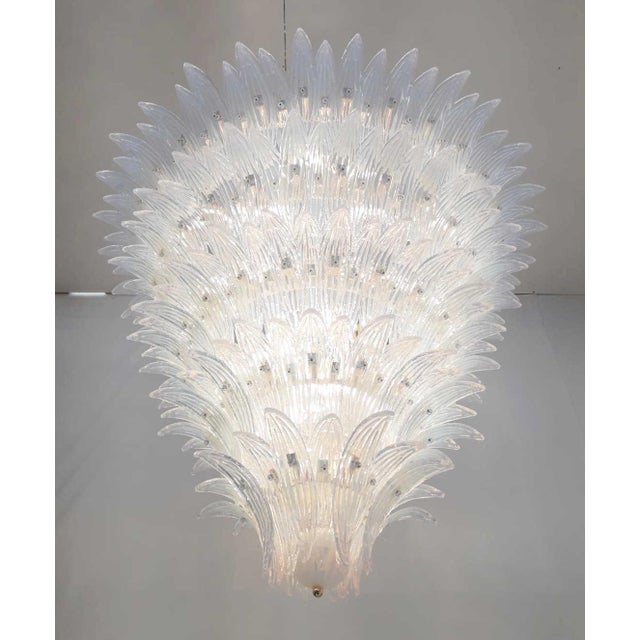 Glass 21st Century Opaline Palmette Chandelier by Fabio LTD For Sale - Image 7 of 9