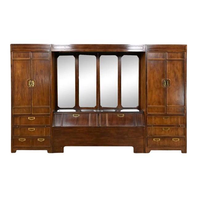 Campaign Style Thomasville Furniture Mystique 3 Section Modular Bed Set