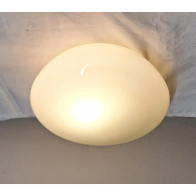 Mid-Century Modern Vintage German Ceiling Lamp with Cream-Colored Glass Shade from HP-Leuchten, 1960s For Sale - Image 3 of 8