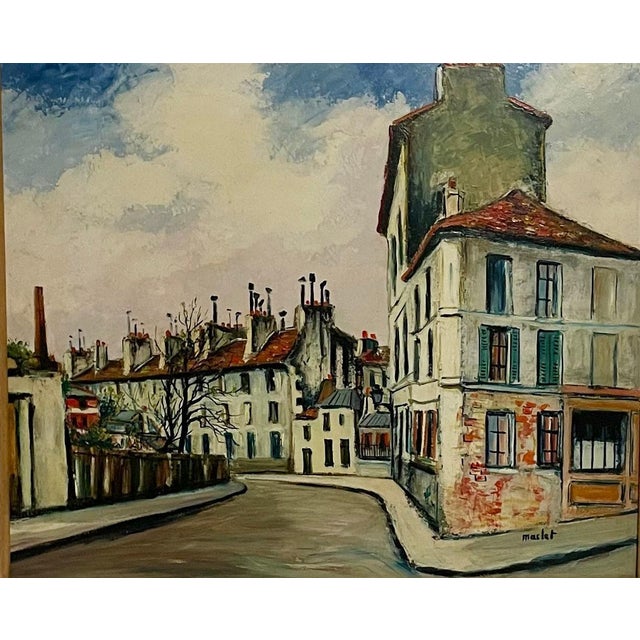Impressionist Elisee Maclet, French Impressionist Oil Painting Elisee Maclet Paris Montmartre Street Scene For Sale - Image 3 of 7