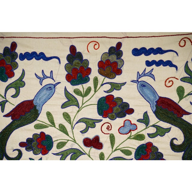 Decorative Suzani Embroidered Cotton Cloth For Sale In New York - Image 6 of 10
