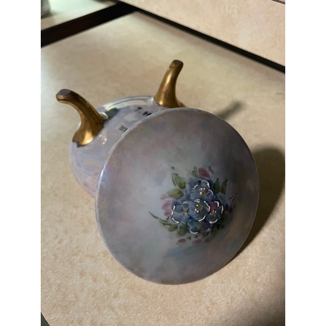 1940s Vintage German Floral Painted Porcelain Jewelry Dish/Catch-All Bowl, Stamped For Sale - Image 5 of 6