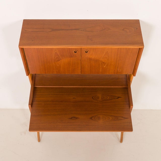 Danish Teak Secretaire with Hidden Vanity attributed to Poul Volther, 1960s For Sale - Image 11 of 18