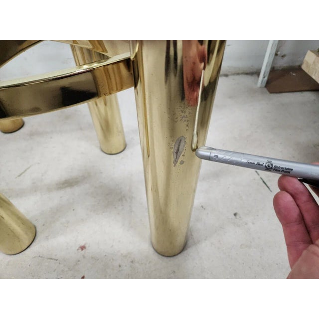 Metal MCM Tubular Brass Table Set Vintage For Sale - Image 7 of 12