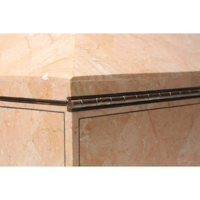 Brown Vintage Maitland Smith Coral or Pink Jewelry Box in Style of Karl Springer For Sale - Image 8 of 11