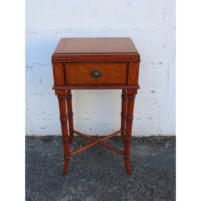 Ethan Allen Hollywood Regency Nightstand Bedside Side End Table 6376 For Sale - Image 10 of 12