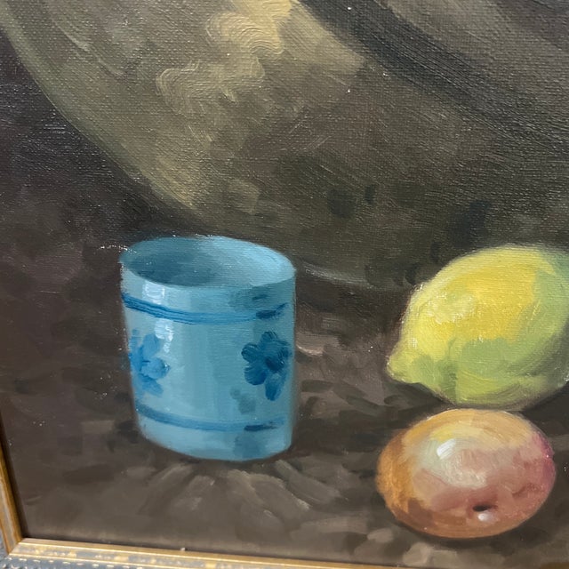 20th Century American School Tabletop Still Life Grapes and Fruits Framed Signed For Sale In Washington DC - Image 6 of 11