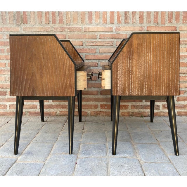 Mid Century Italian Nightstands with Glass, 1960s, Set of 2 For Sale - Image 18 of 18