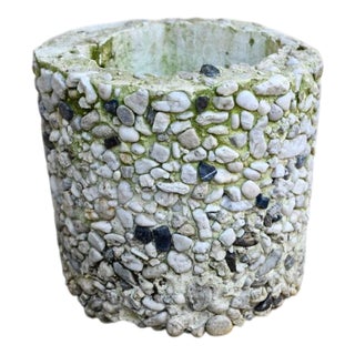 Vintage Concrete Flower Pot For Sale