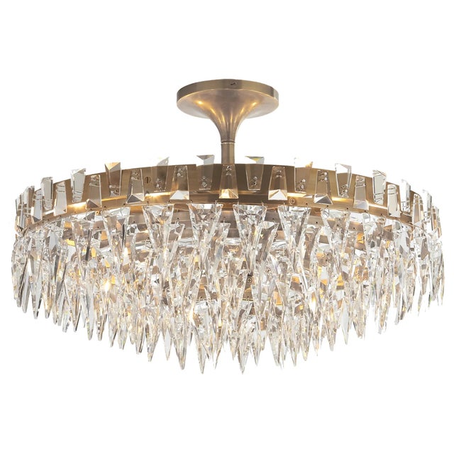 Brass Joe Nye Trillion Large Flush Mount in Hand-Rubbed Antique Brass For Sale - Image 8 of 8