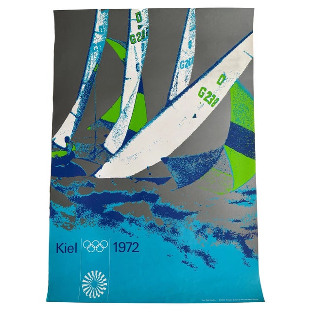 Paper Munich Olympic Games Sejling Skabe Yachting Poster by Otl Aicher, 1972 For Sale - Image 7 of 7