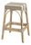 Robias 30 in. Seat Height Rectangular Rattan Backless Bar Stool, Tan/White Stripe/ Natural Rattan Frame For Sale