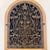 Heavy Cast Iron Antique Architectural Grille with a floral botanical motif surrounded by a custom wooden frame. Circa...