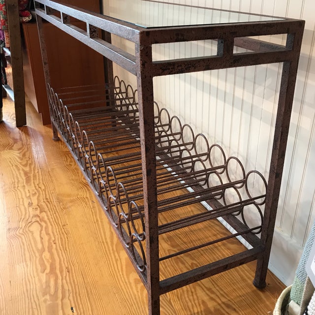 Wrought Iron Wine Rack Console Table Chairish