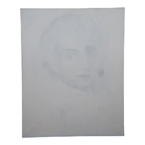 Late 20th Century Wolfgang Amadeus Mozart Portrait Oil Painting on Burlap Signed