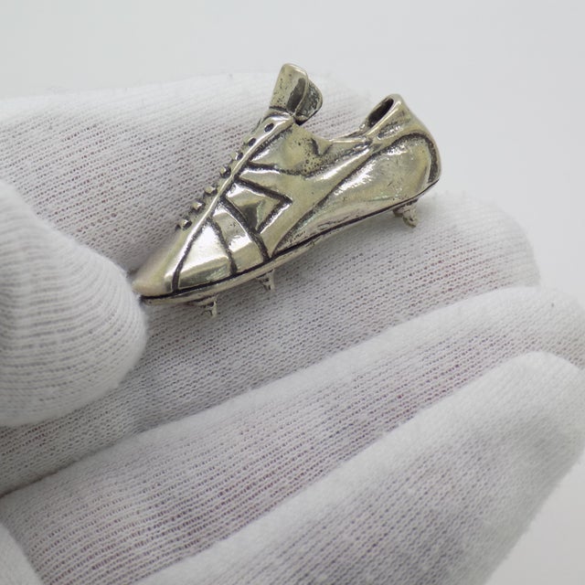 A beautiful vintage miniature depicting a football / soccer boot, handmade in Arezzo between the 1970s and 1980s,...
