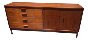 Richard Artschwager Studio Crafted Four Drawer Walnut Credenza Dresser, 1960s-Unsigned