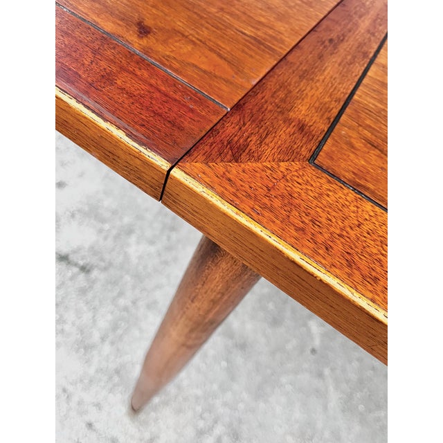 Mid Century Modern Extendable Writing Desk With Drop-Hinge Leaf | by Lane Furniture For Sale - Image 15 of 18