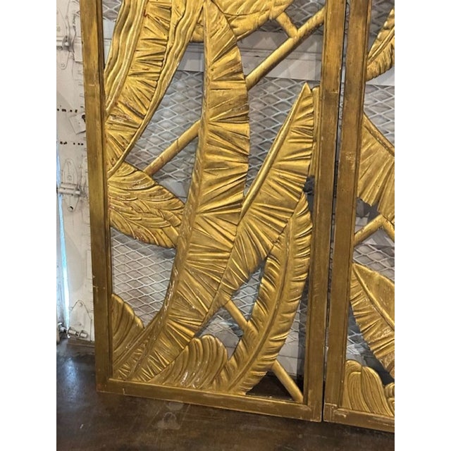 Rare Vintage Maison Jansen Giltwood Screen For Sale - Image 4 of 8