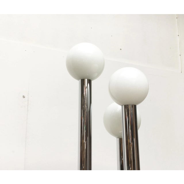 Metal Vintage German Space Age Glass & Metal Floor Lamp, 1970s For Sale - Image 7 of 18