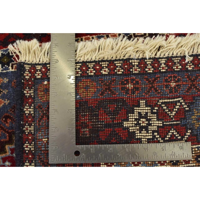 Yalameh Rug 3'5'' X 4'9'' Multicolor Wool Vintage Tribal Hand-Knotted Carpet For Sale - Image 12 of 12