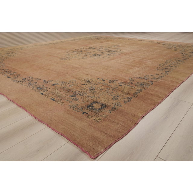 Terra Cotta Late 19th Century Turkish Oushak Rug, 12'04 X 13'10 For Sale - Image 8 of 10