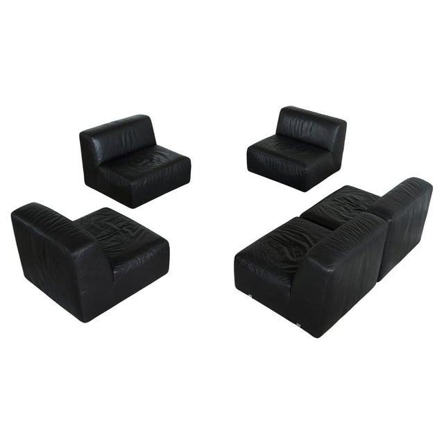 Sectional Sofa Set in Leather by Durlet, 1970s, Set of 5 For Sale - Image 18 of 18
