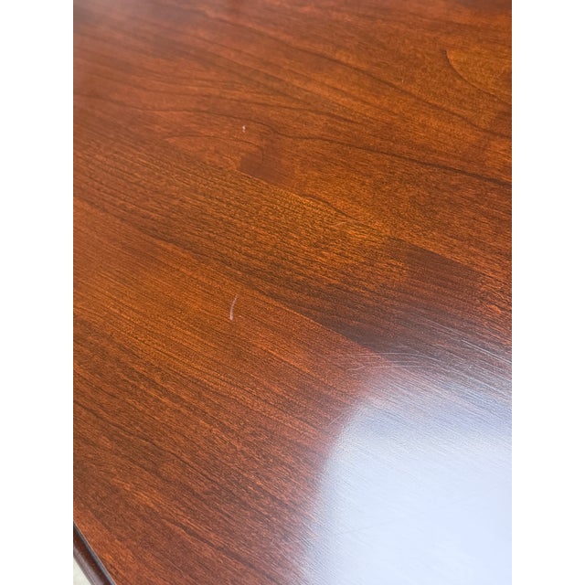 Late 20th Century Harden Furniture Solid Cherry Queen Anne Dining Table With Two Leaves For Sale - Image 11 of 12
