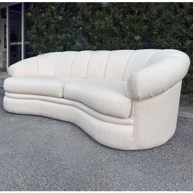 Thayer Coggin Curved Channeled Asymmetric Sofa, Usa 1980s For Sale In Miami - Image 6 of 10